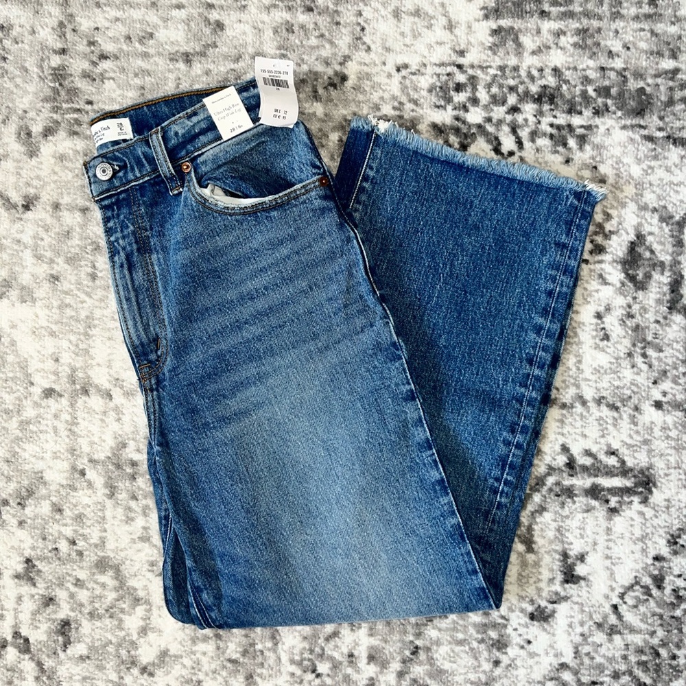 New Abercrombie & Fitch Ultra High Rise Crop Wide Leg